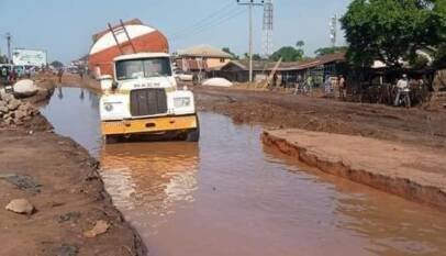 Bebenimibo Slams Oborevwori on Deplorable State of Eku-Abraka-Agbor road 8 Agbor Abraka Eku Road