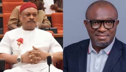Samuel Anyanwu L Out As PDP Finally Affirms Sunday Udeh Okoye R As National Secretary