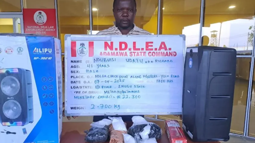 NDLEA arrests Ex-Convict with Meth hidden in speakers 1 1000185481 1024x768 1